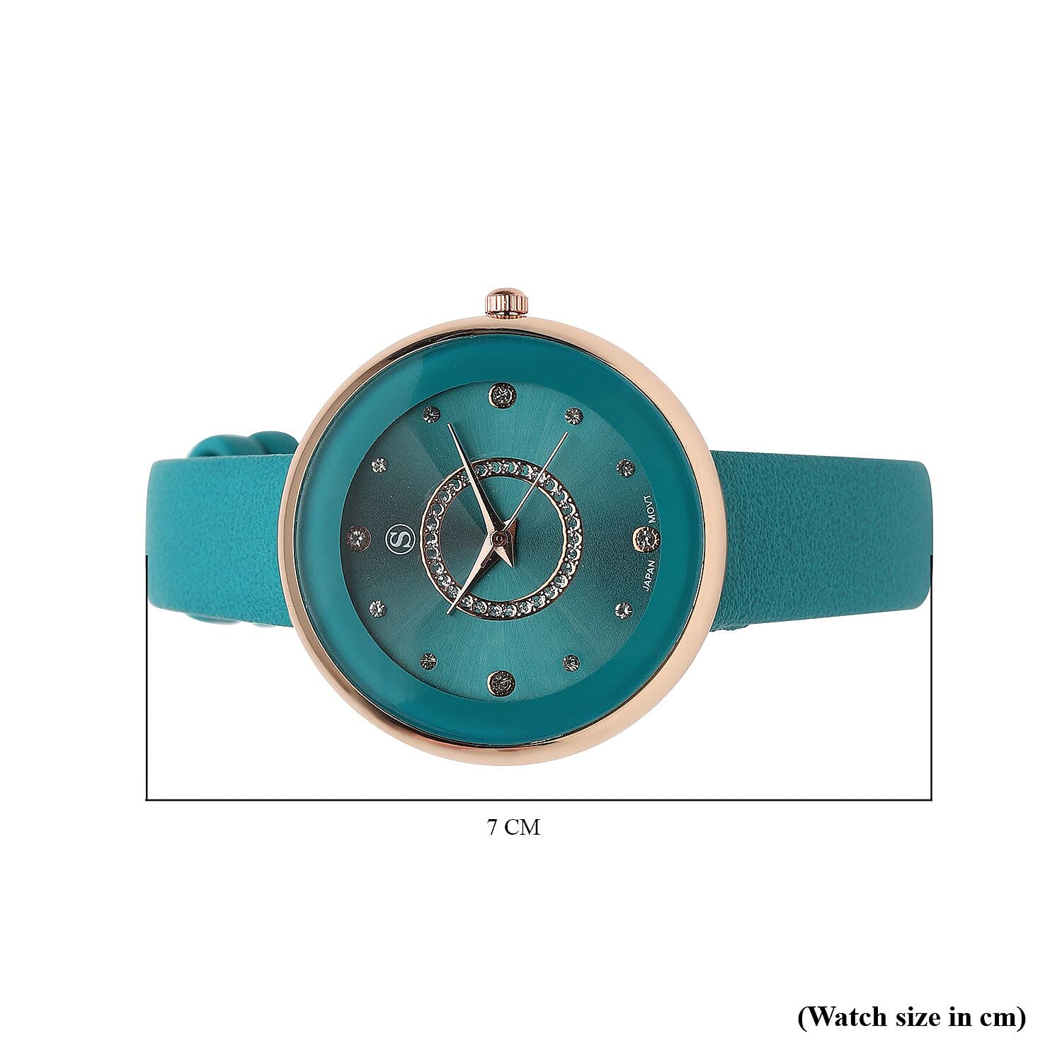 STRADA Japanese Movement Teal Dial Water Resistant Watch with Teal Colour Strap