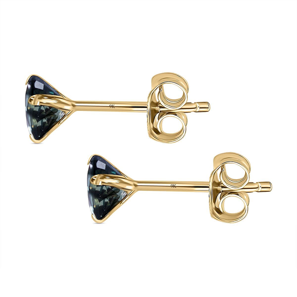 9K Yellow Gold Australian Sapphire Earrings 1.04 Ct.