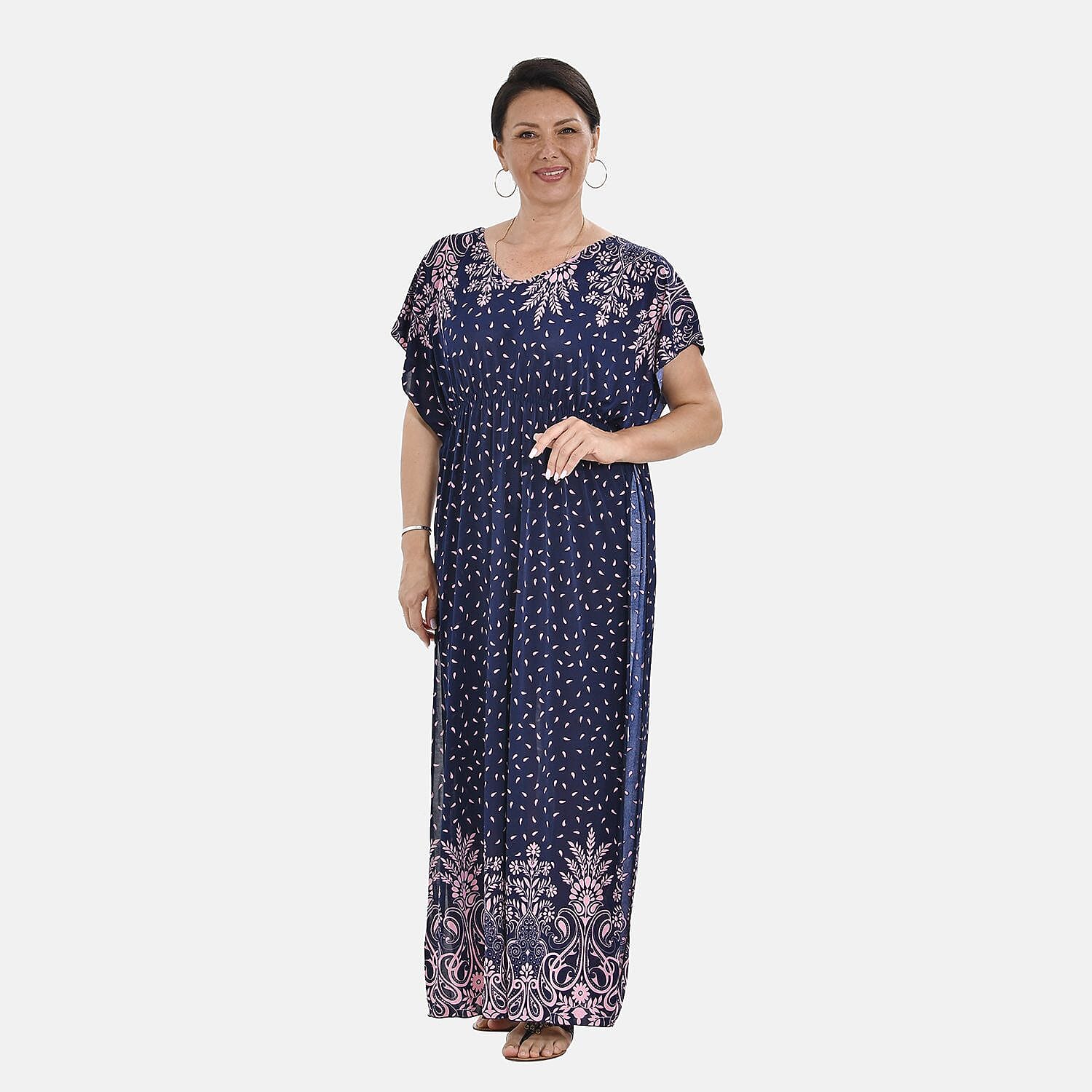 Close Out - Stretch Jersey Maxi Dress (One Size,8-18) - Pink