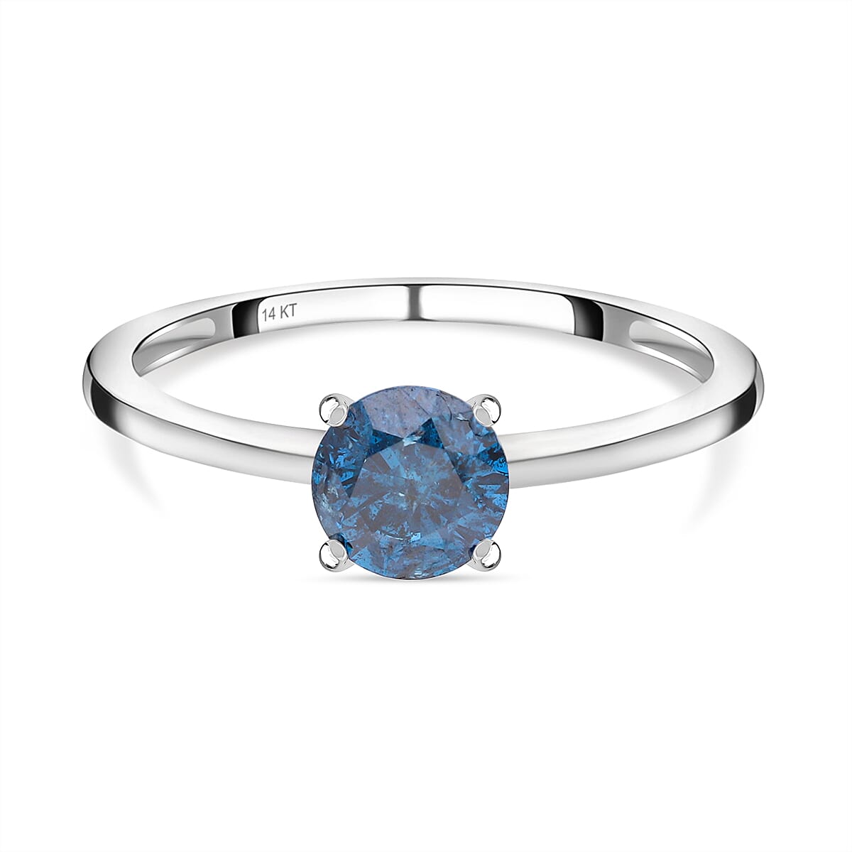 BIGGEST BLUE DIAMOND DEAL 2023 14K White Gold SGL Certified Blue Diamond (I1-I2) Solitaire Ring 1.00 Ct.