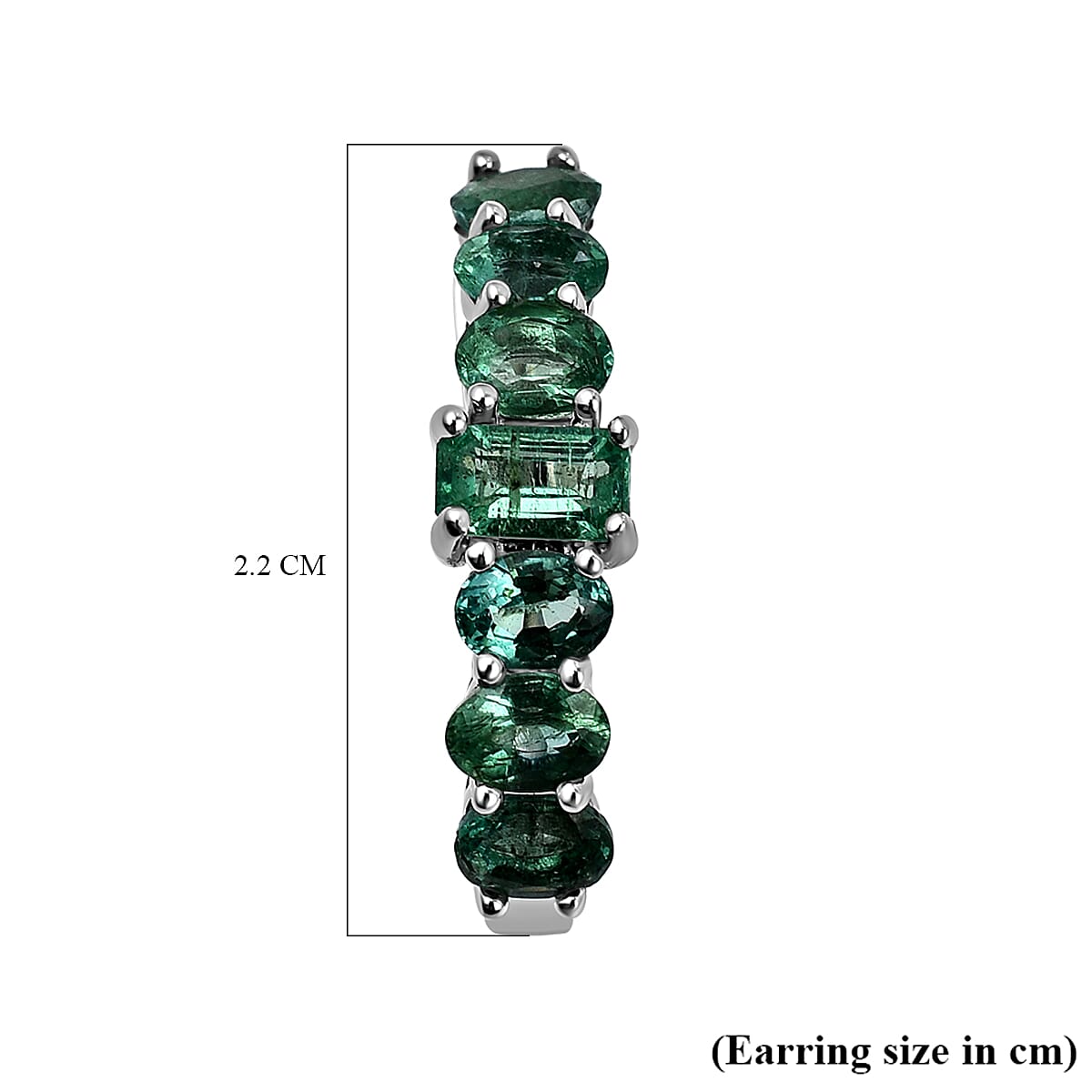 AAA Gemfields Emerald Hoop Earrings in Rhodium Overlay Sterling Silver 2.46 Ct