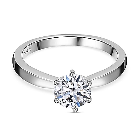 LUXURIANT 14K White Gold IGI Certified Lab Grown Diamond (VS/E-F) Ring 1 Ct.