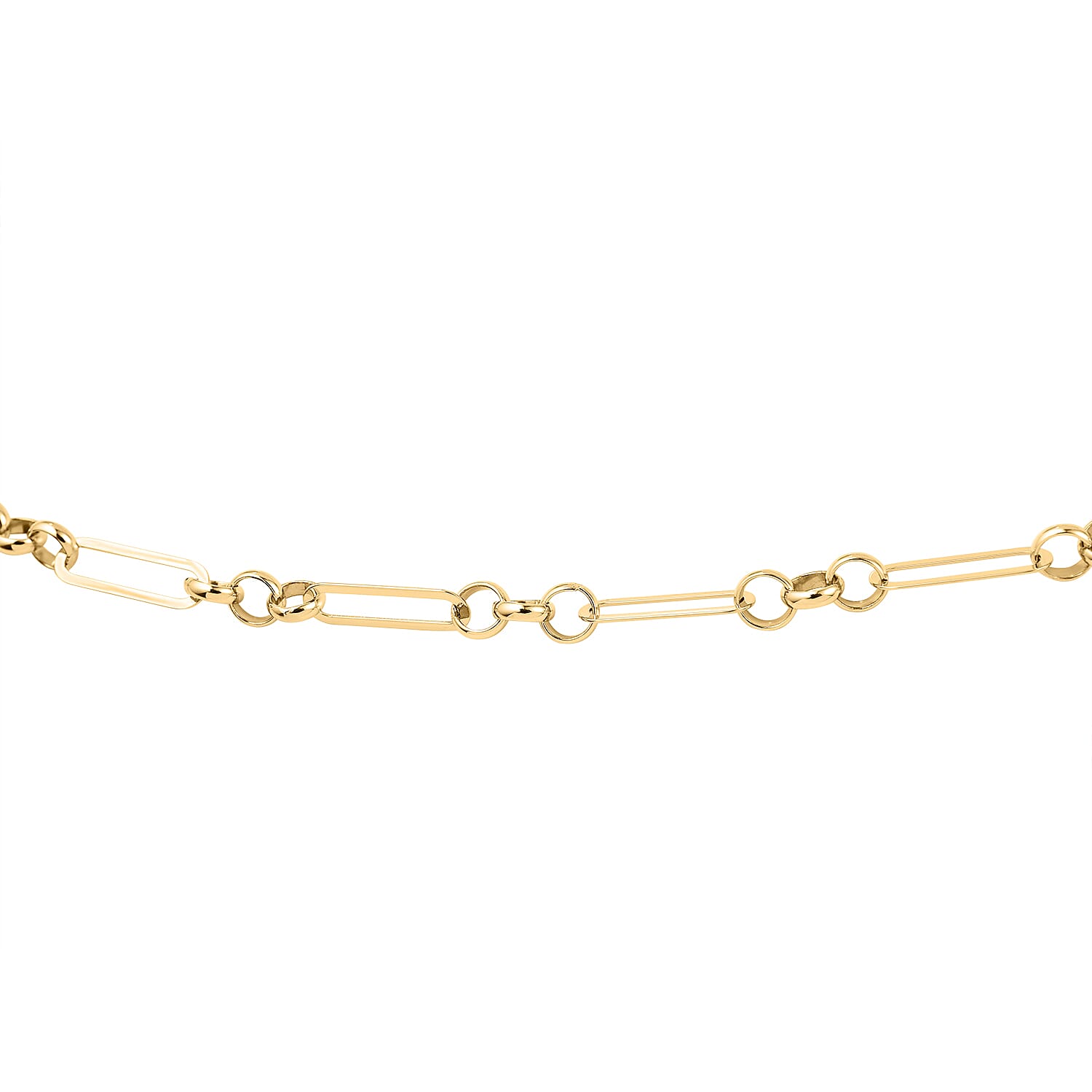 9K Yellow Gold Figaro Necklace With Heart Charm (Size - 18), Gold Wt. 8.87 Gms