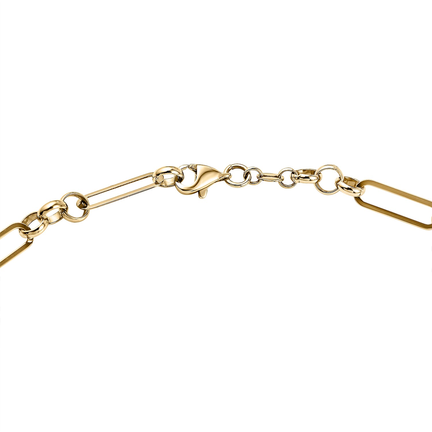 9K Yellow Gold Figaro Necklace With Heart Charm (Size - 18), Gold Wt. 8.87 Gms