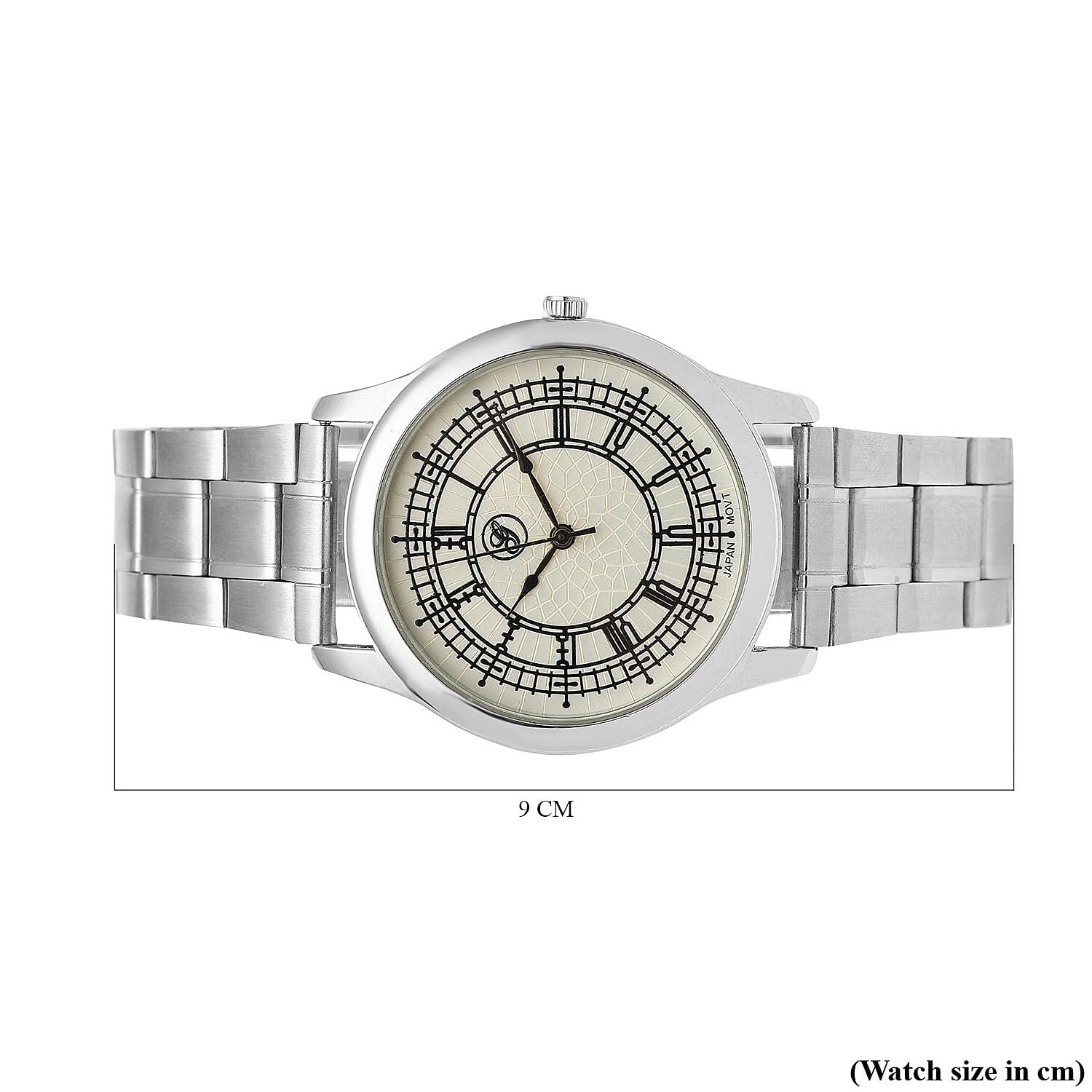 GENOA Japan Movement White Dial Water Resistant Watch with Stainless Steel Strap