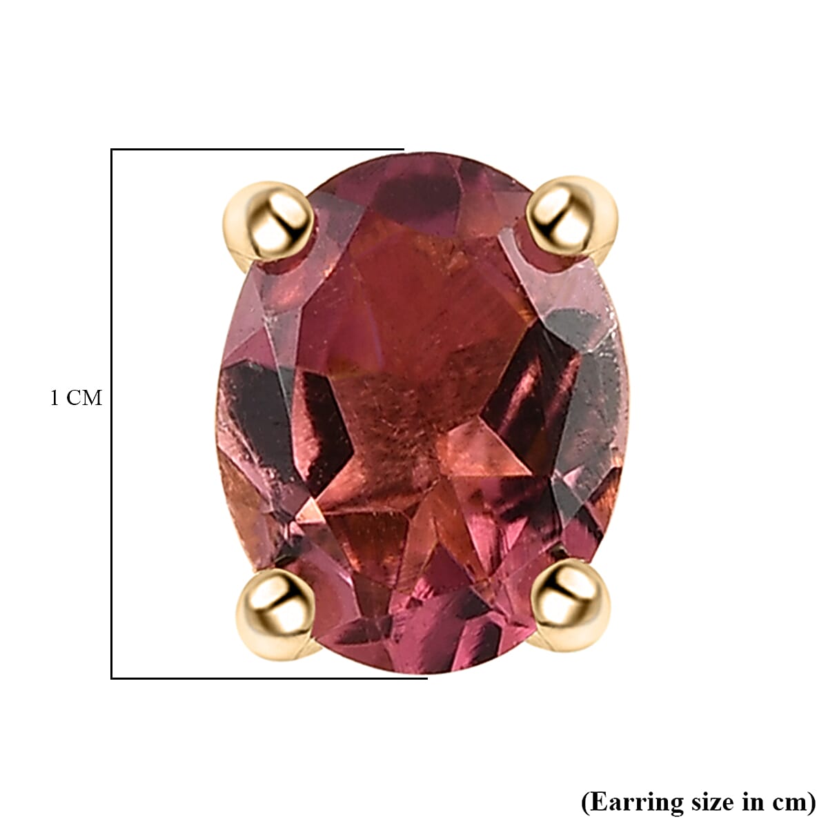 Pink Tourmaline Stud Earrings (With Push Back) in 14K Gold Overlay Sterling Silver