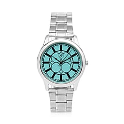 GENOA Japan Movement White Dial Water Resistant Watch with Stainless Steel Strap