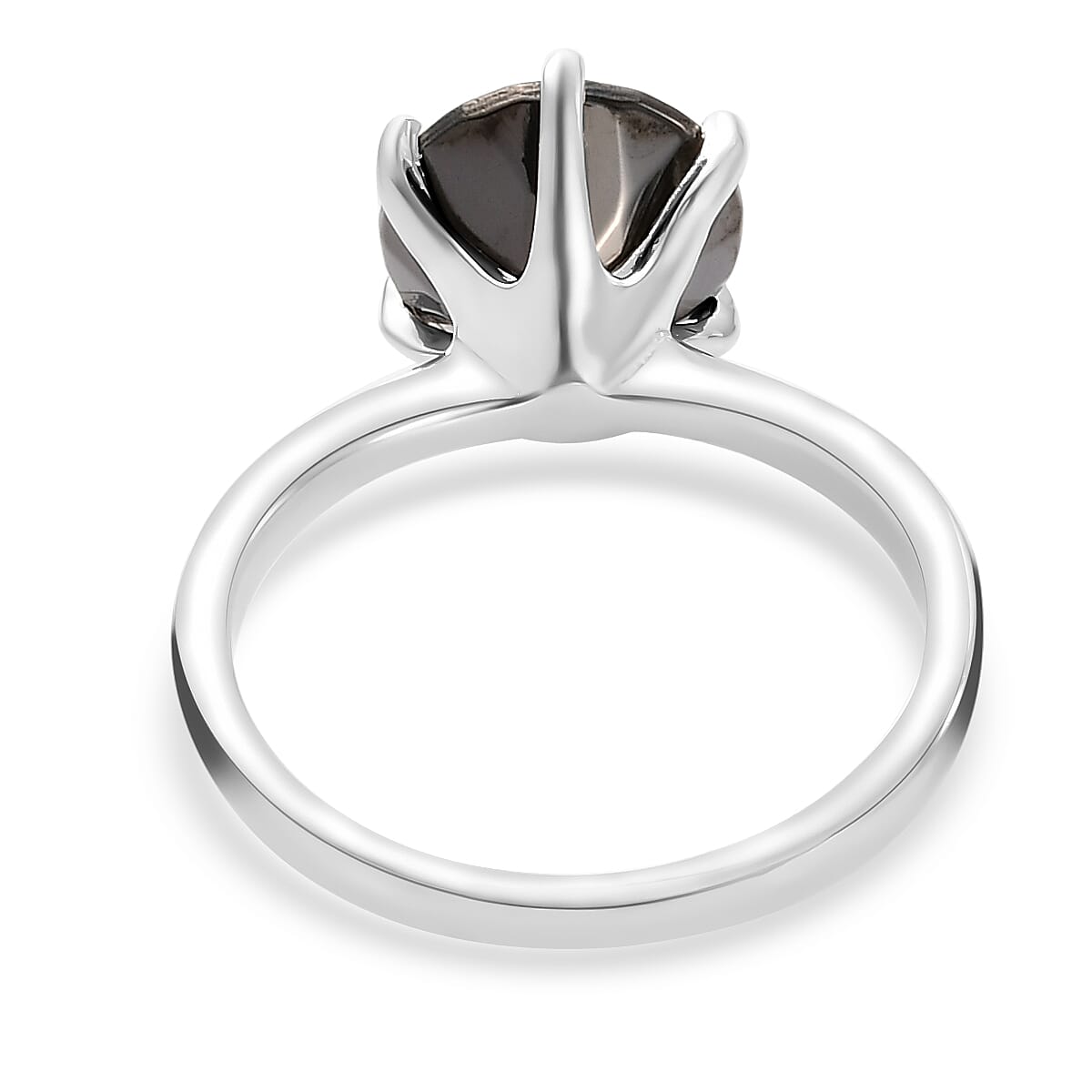 Elite Shungite Solitaire Ring in Platinum Overlay Sterling Silver 1.78 Ct.