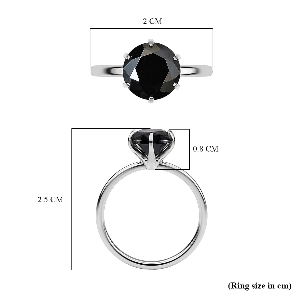 Elite Shungite Solitaire Ring in Platinum Overlay Sterling Silver 1.78 Ct.