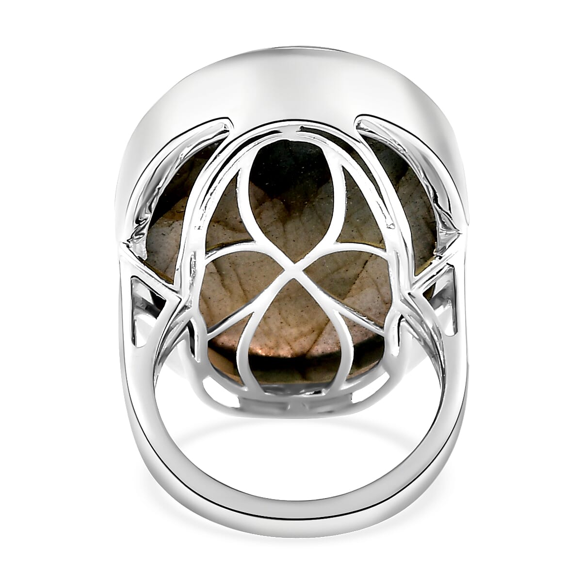 Labradorite Solitaire Ring in Sterling Silver 32.43 Ct, Silver Wt. 6.37 Gms