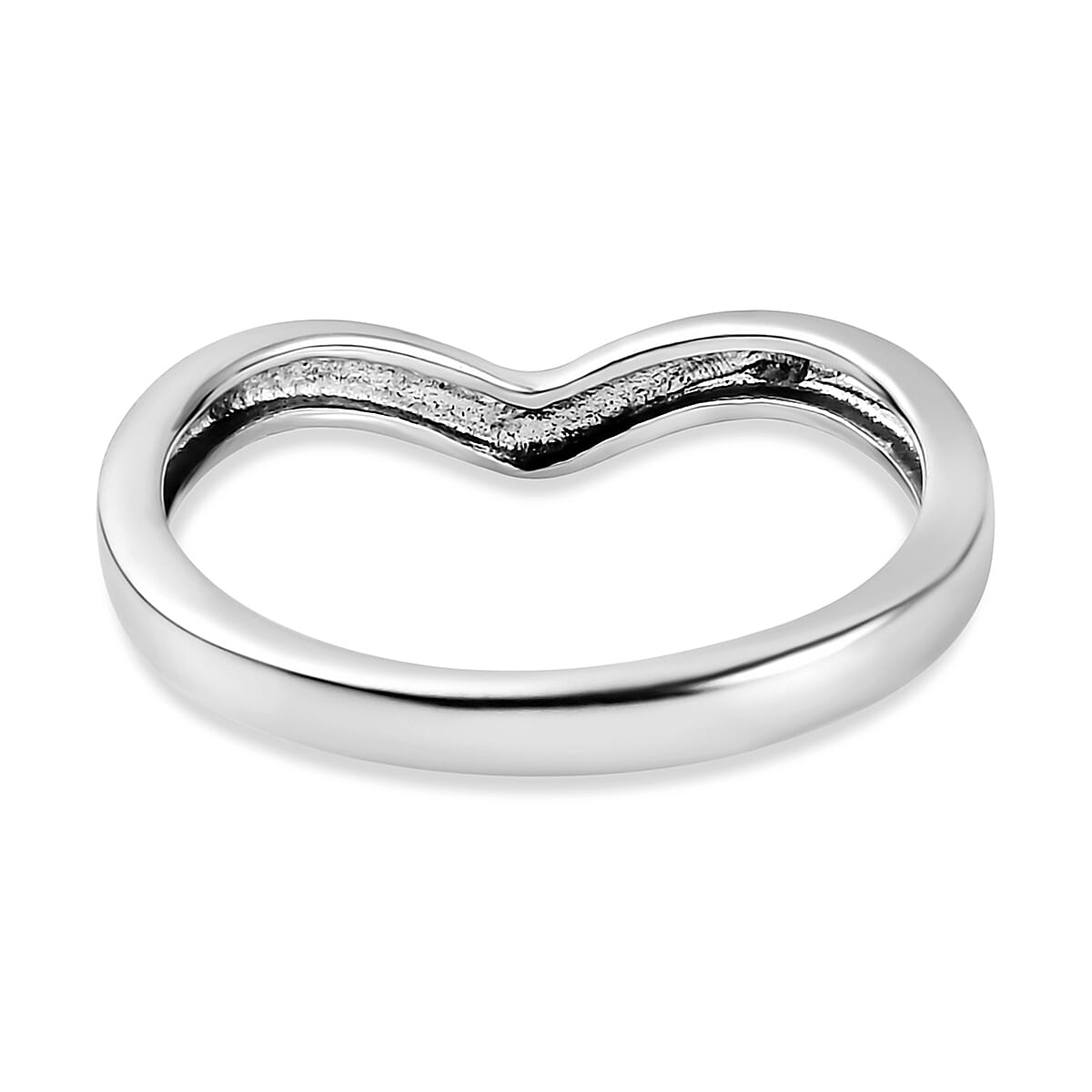 Platinum Overlay Sterling Silver Wishbone Ring