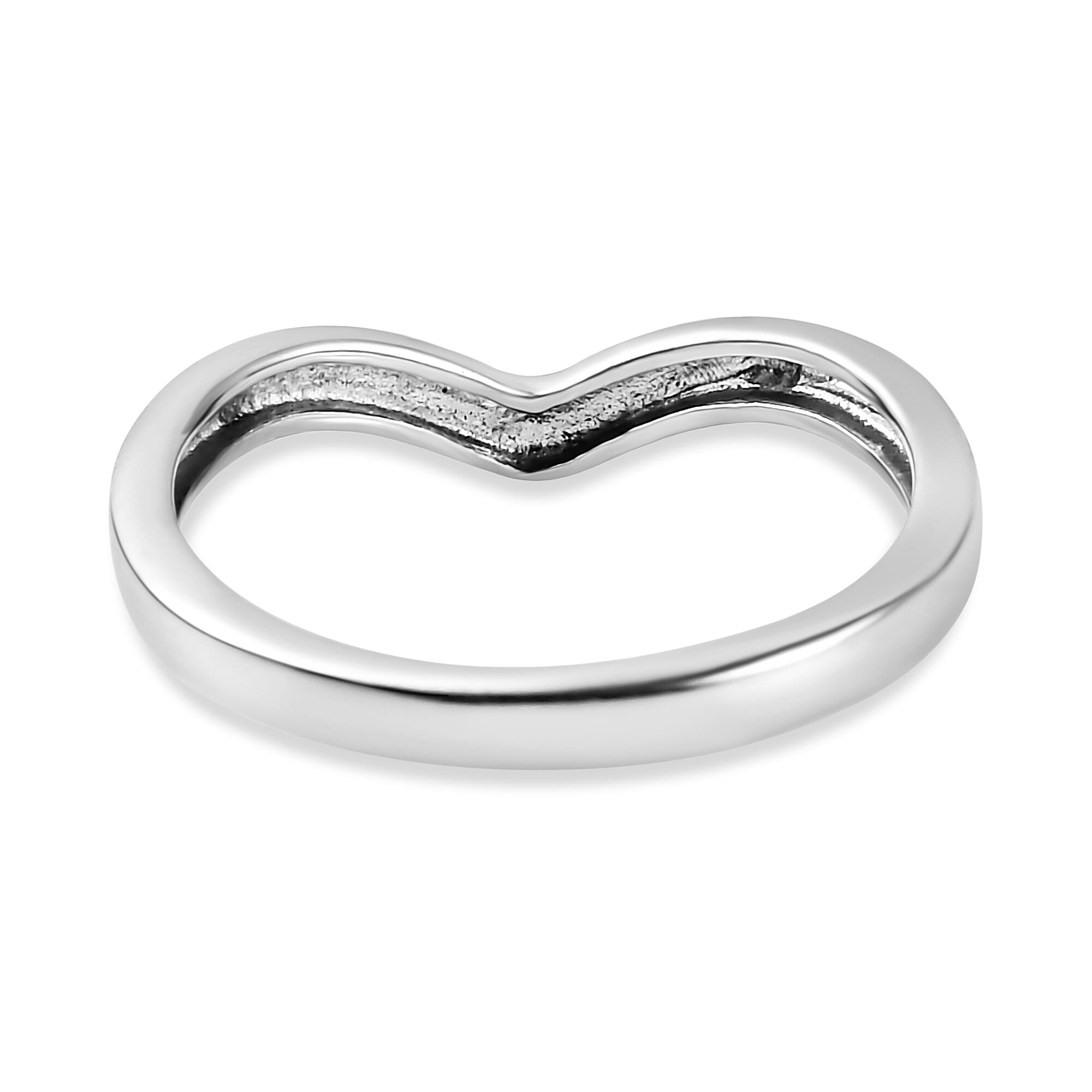 Platinum Overlay Sterling Silver Wishbone Ring