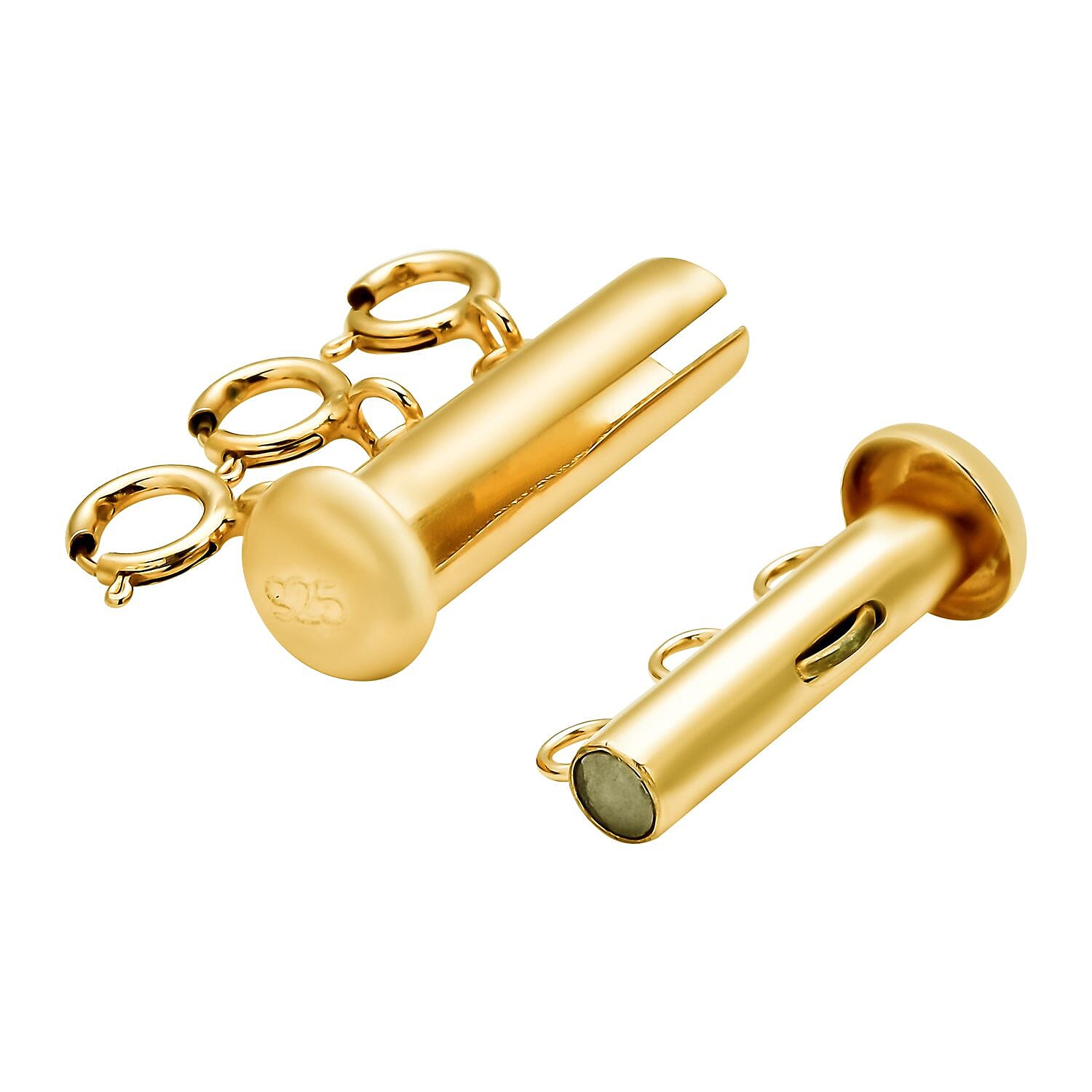 Yellow Gold Overlay Sterling Silver Magnetic Lock
