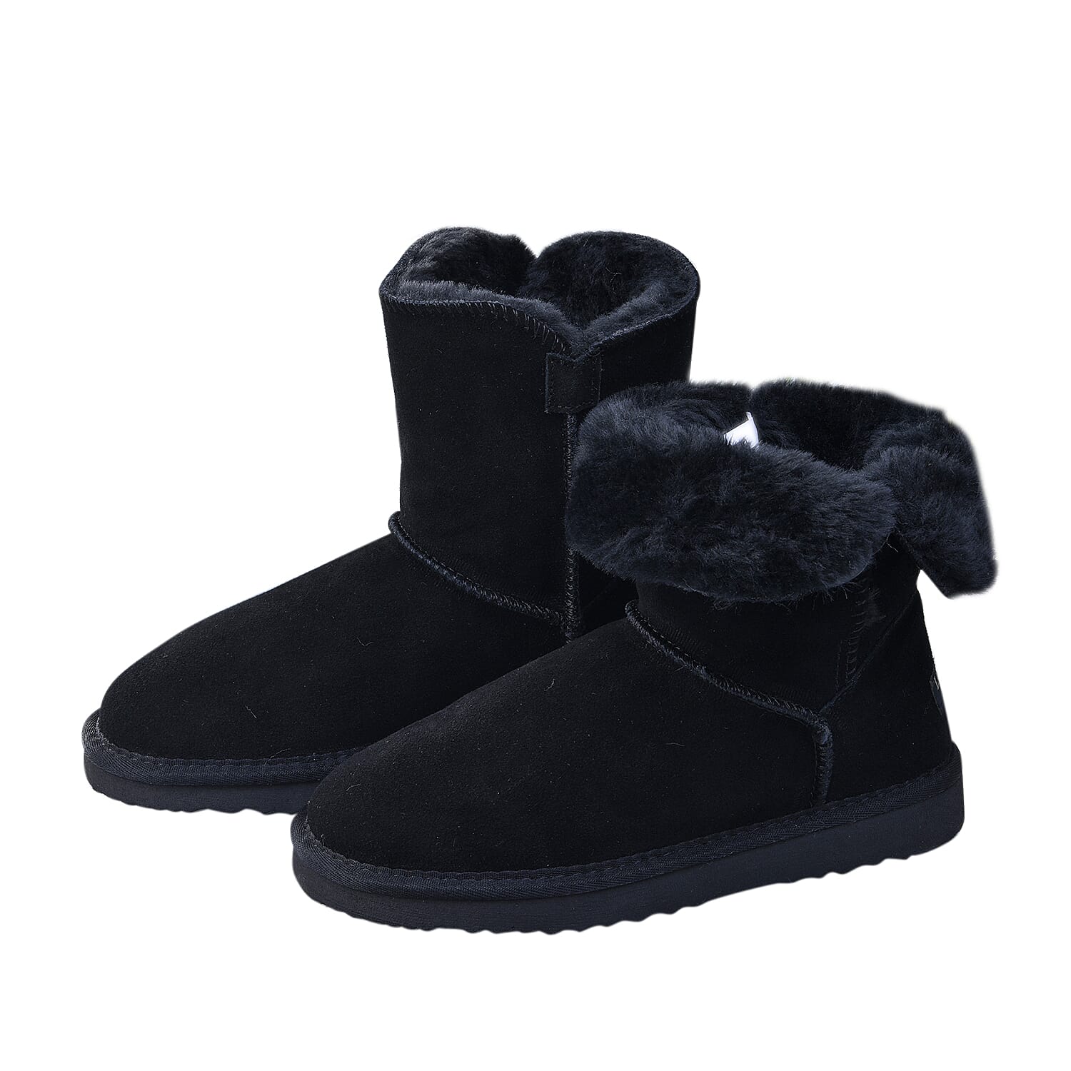 Faux fur boots clearance black