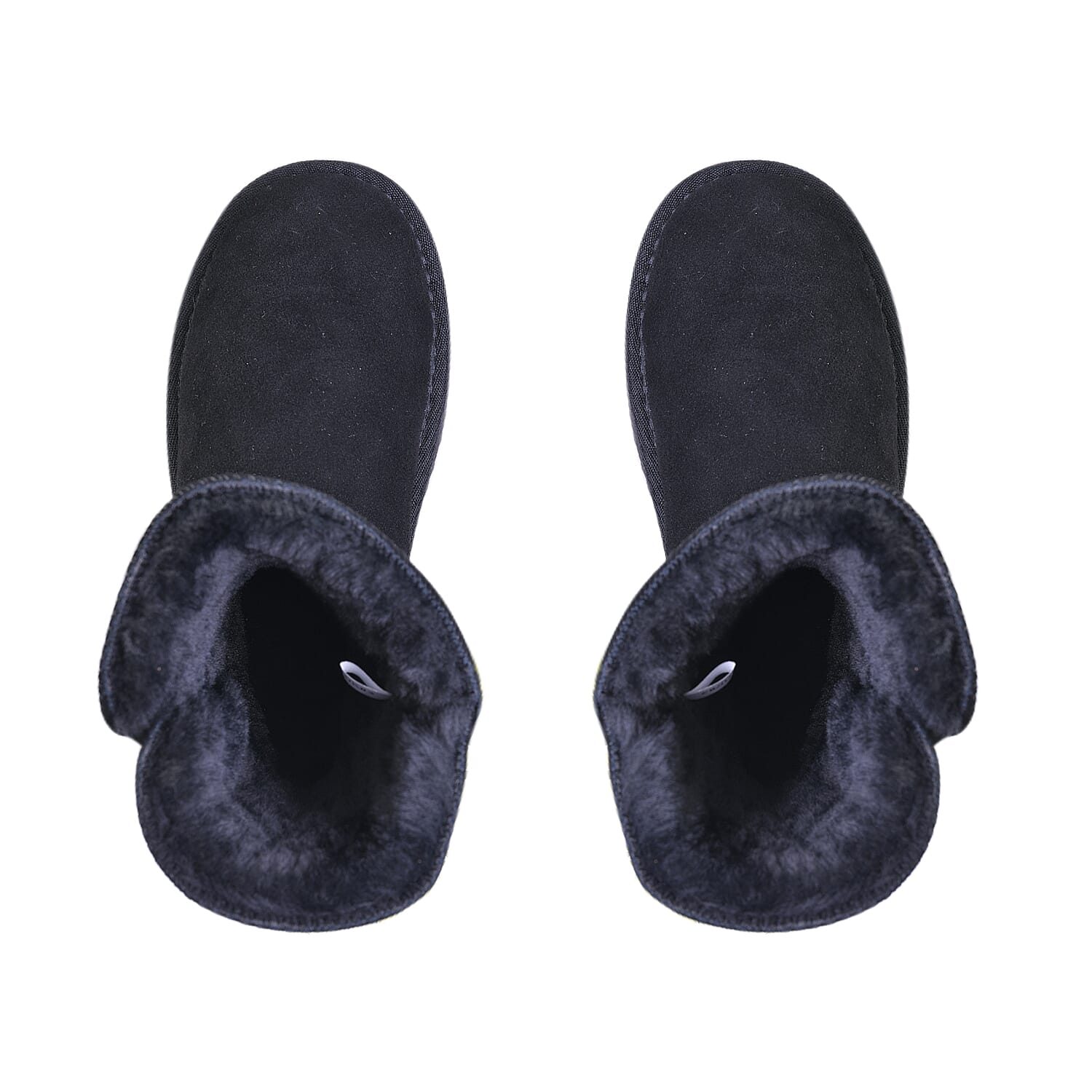 LA MAREY Genuine Suede - Faux Fur Lined Boots (Size 3) - Black