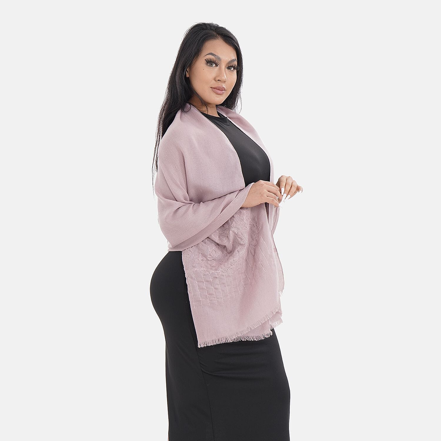 Close Out Embroidered Scarf (One Size) - Pink