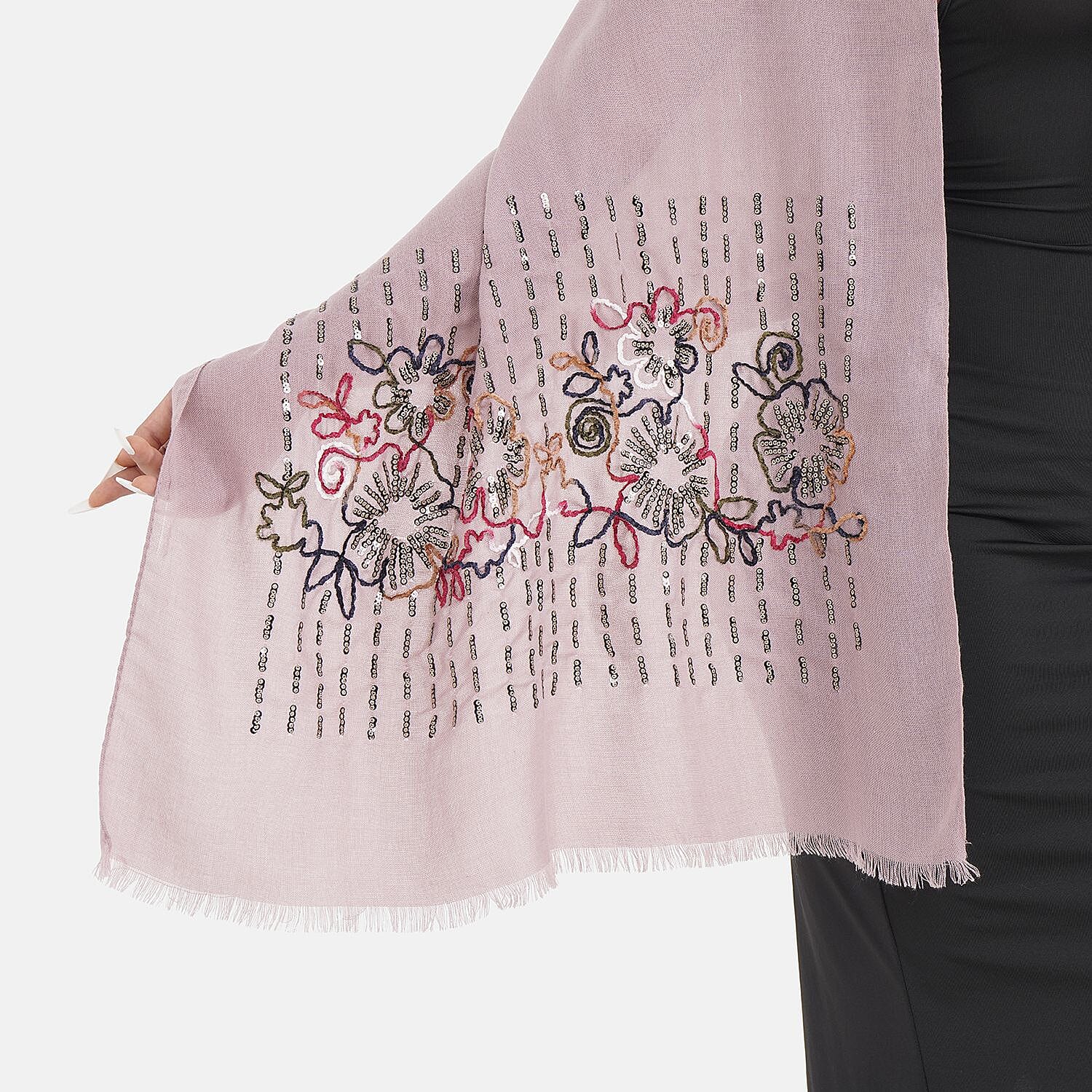 Close Out Embroidered Scarf (One Size) - Pink