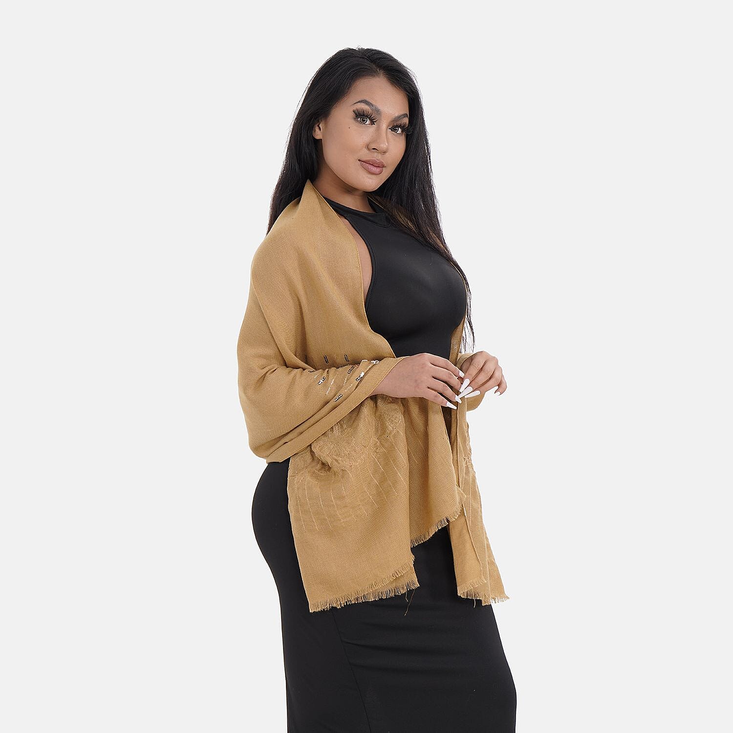 Close Out Embroidered Scarf (One Size) - Yellow