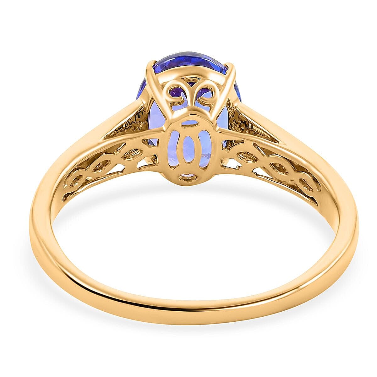 14K Yellow Gold  AAA   Tanzanite ,  White Diamond  I2 Ring 3.00 ct,  Gold Wt. 3.13 Gms  3.000  Ct.