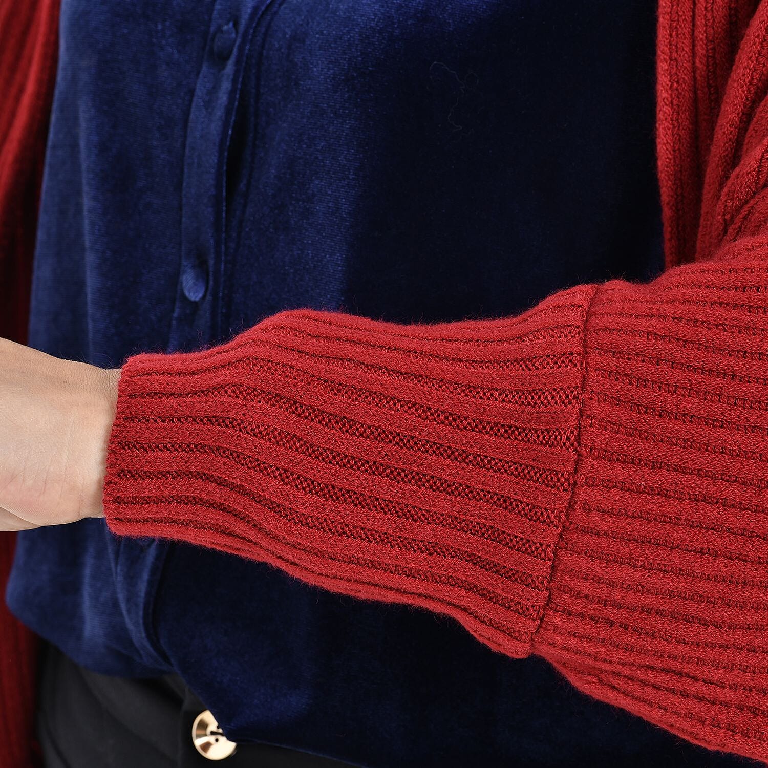 Tamsy Batwing Sleeves Open Front Cardigan (One Size 8-18) - Red