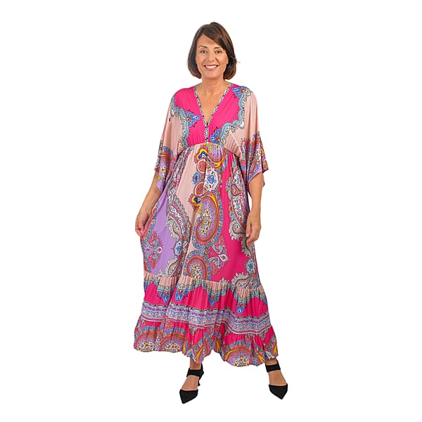 Closeout Deal Placement Printed Maxi Dress 7532393 TJC