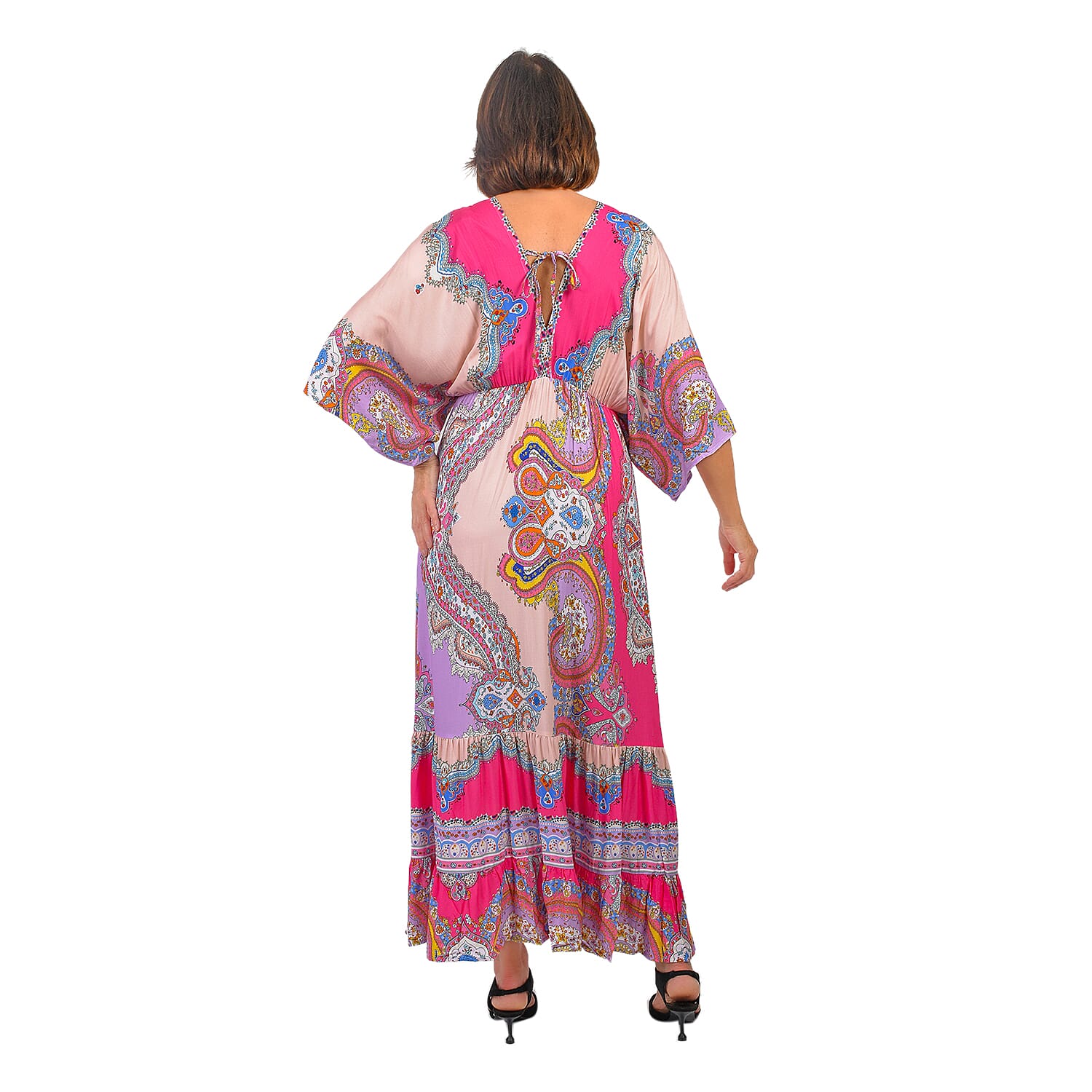 Closeout Deal Placement Printed Maxi Dress