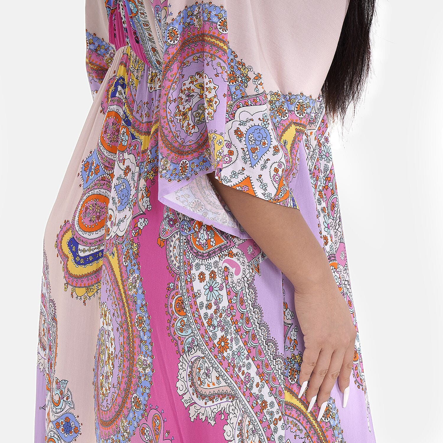 Closeout Deal Placement Printed Maxi Dress