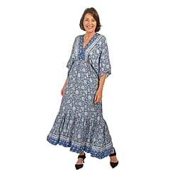 Closeout Deal Placement Printed Maxi Dress