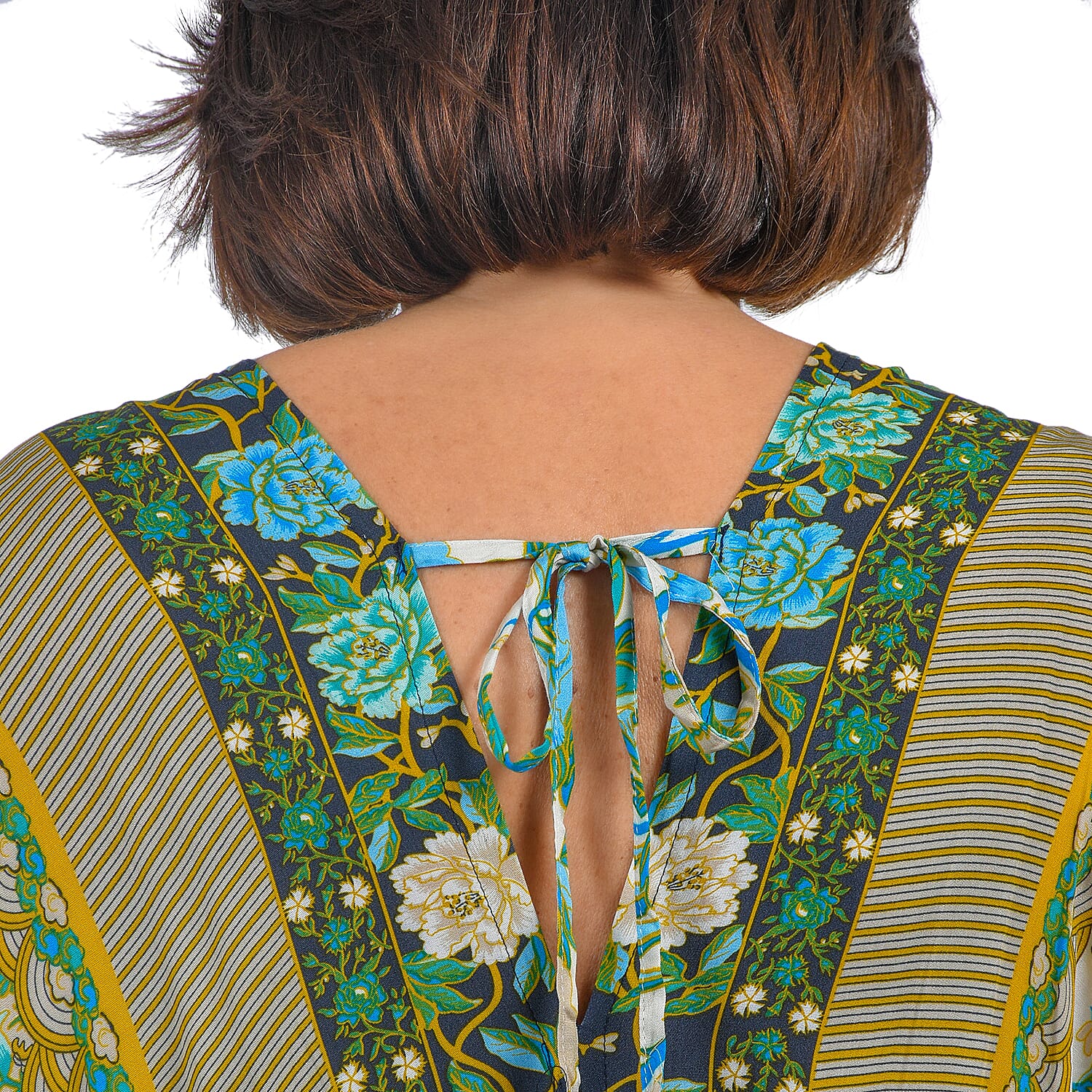 Closeout Deal Placement Printed Maxi Dress (One Size) - Green