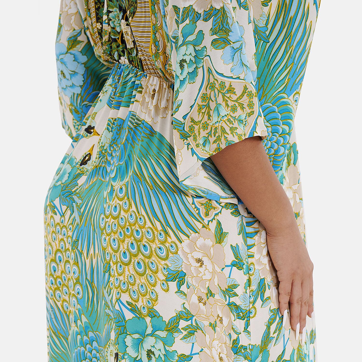 Closeout Deal Placement Printed Maxi Dress (One Size) - Green