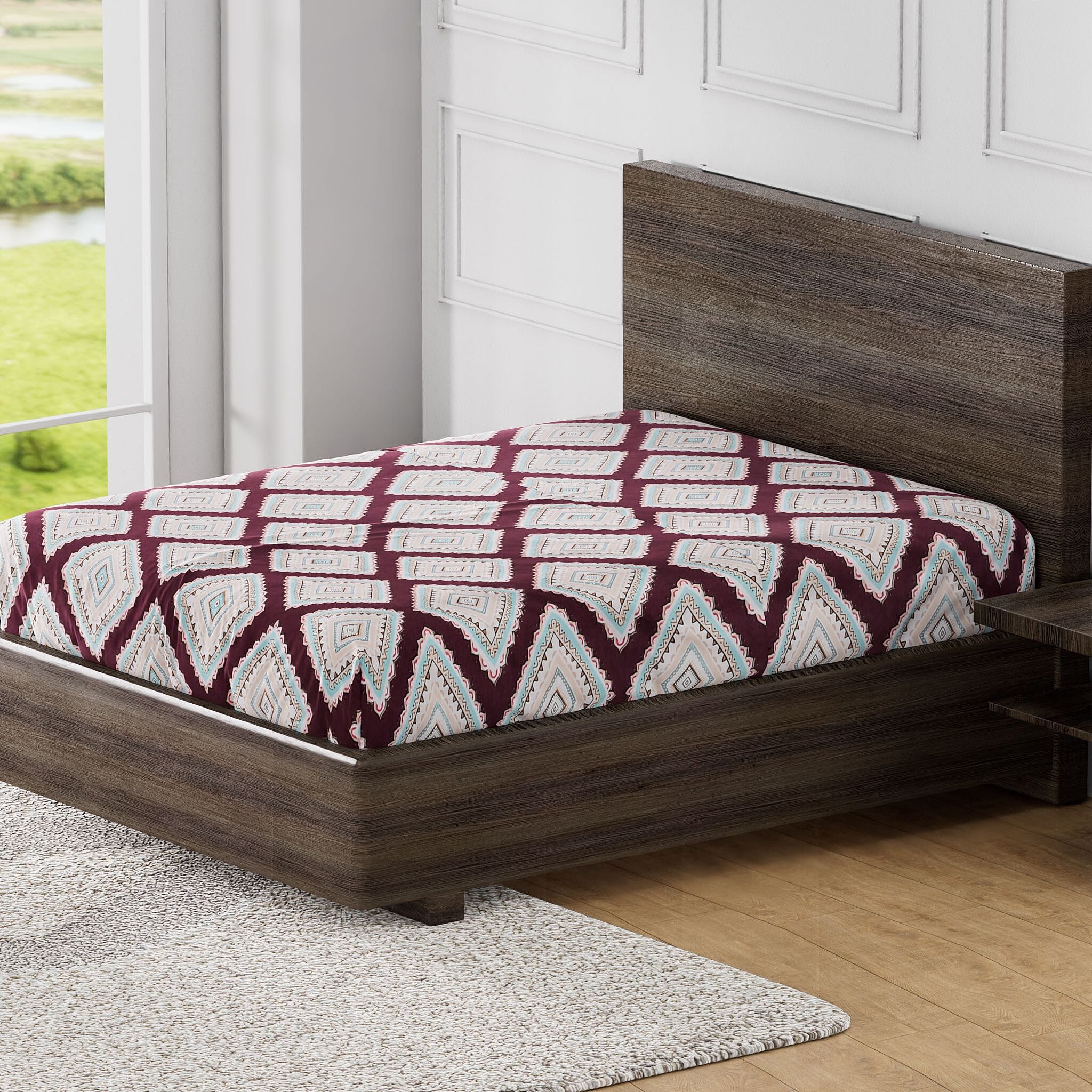 Cotton Solid Sheet (Size 200x1 cm) - Blue & Blue