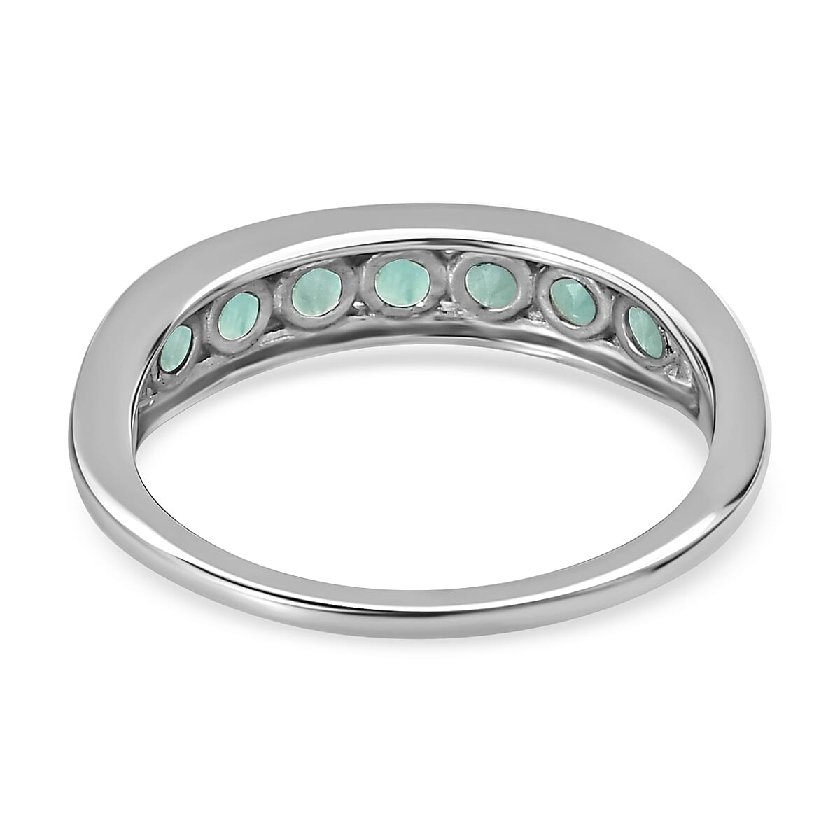 Grandidierite Half-Eternity Band Ring in Platinum Overlay Sterling Silver 1.12 Ct Grandidierite Half-Eternity Band Ring in Platinum Overlay Sterling Silver 1.12 Ct