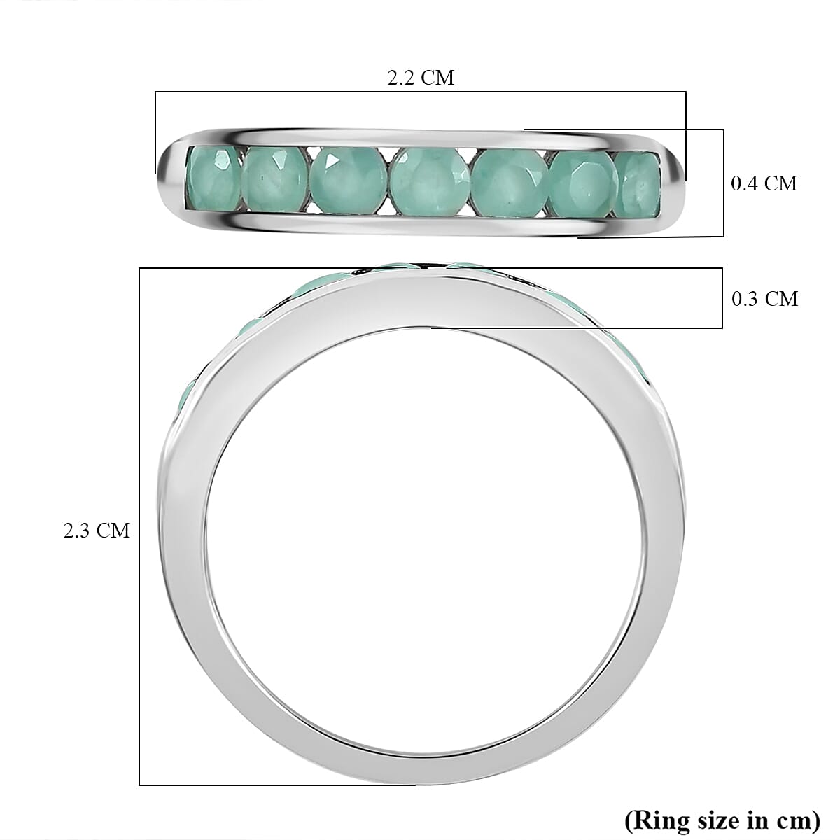 Grandidierite Half-Eternity Band Ring in Platinum Overlay Sterling Silver 1.12 Ct Grandidierite Half-Eternity Band Ring in Platinum Overlay Sterling Silver 1.12 Ct