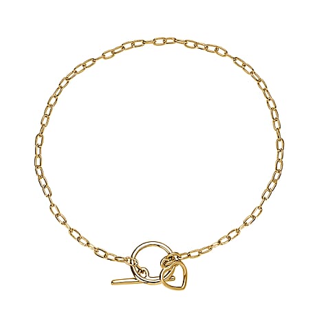18K Vermeil Yellow Gold Plated Sterling Silver Bracelet (Size - 7.5) with Tongle Lock