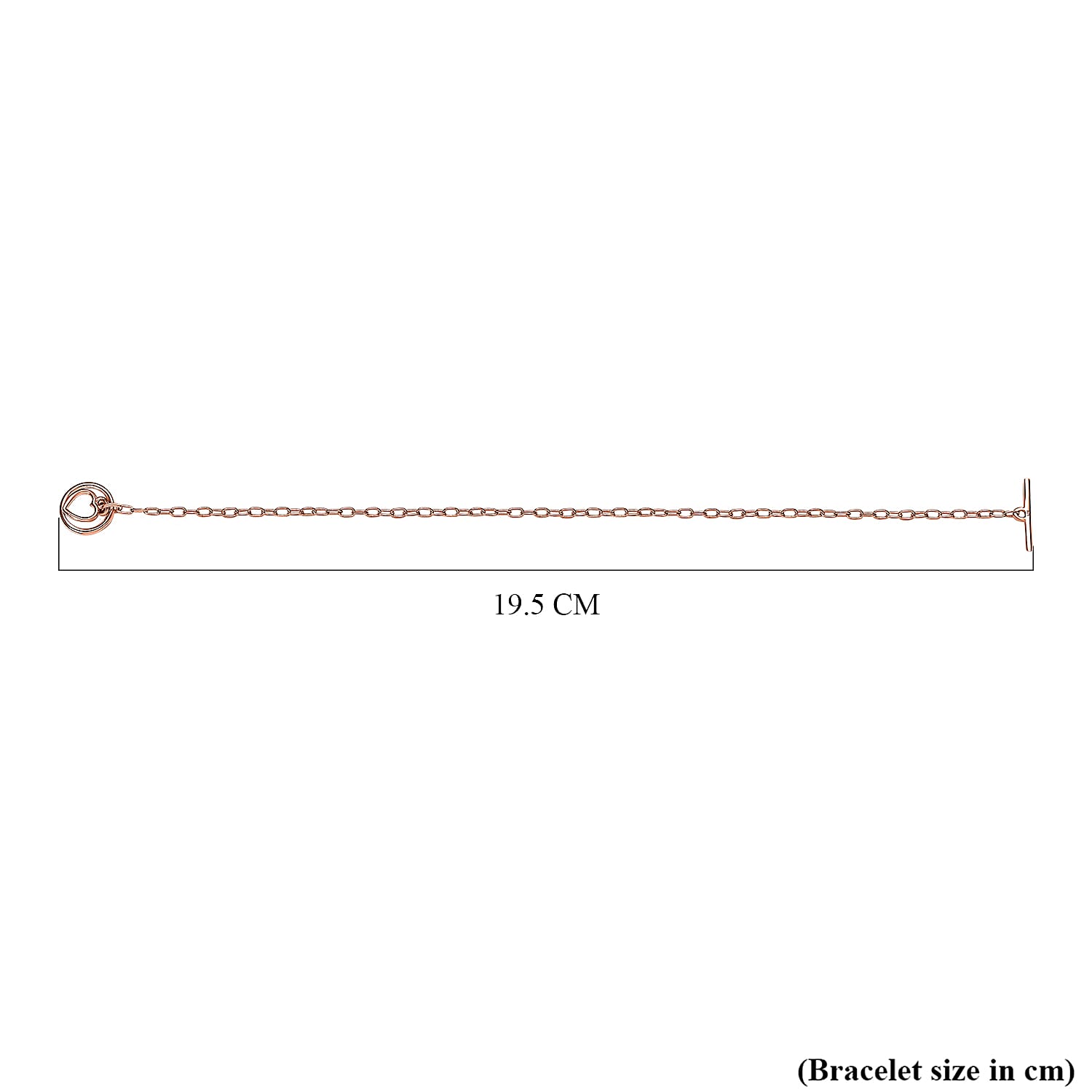18K Rose Gold Plated Sterling Silver Bracelet (Size - 7.5)