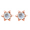 Rainbow Moonstone Solitaire Stud Earrings in 18K Rose Gold Vermeil Plated Sterling Silver 2.02 Ct.