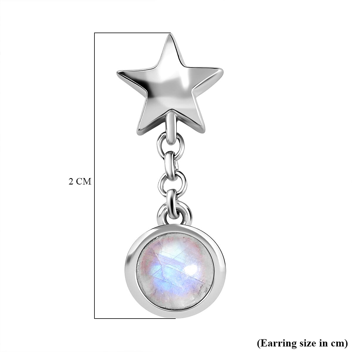 Moon Glow Stone Dangle Earrings in Platinum Overlay Sterling Silver 1.31 Ct.