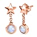 Moon Glow Stone Dangle Earrings in 18K Rose Gold Vermeil Plated Sterling Silver 1.31 Ct.