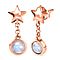 Moon Glow Stone Dangle Earrings in 18K Rose Gold Vermeil Plated Sterling Silver 1.31 Ct.