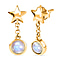 Moon Glow Stone Dangle Earrings in 18K Yellow Gold Vermeil Plated Sterling Silver 1.31 Ct.