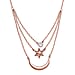 Moon Glow Stone Necklace (Size - 20) in 18K Rose Gold Vermeil Plated Sterling Silver