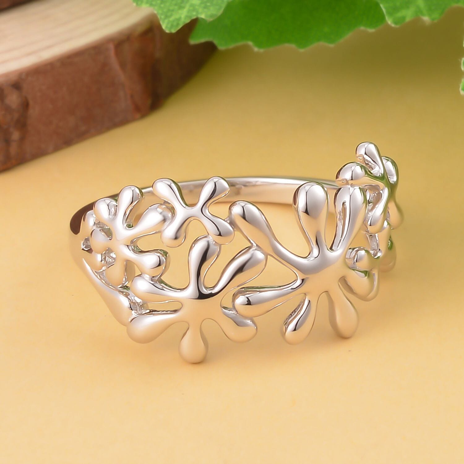 LucyQ Splash Collection - Rhodium Overlay Sterling Silver Ring