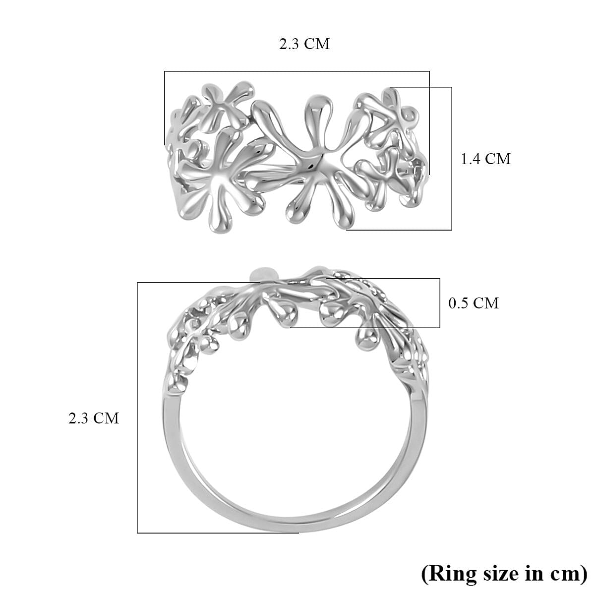 LucyQ Splash Collection - Rhodium Overlay Sterling Silver Ring