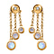 Moon Glow Stone & Moissanite Earrings in 18K Yellow Gold Vermeil Plated Sterling Silver 3.23 Ct.