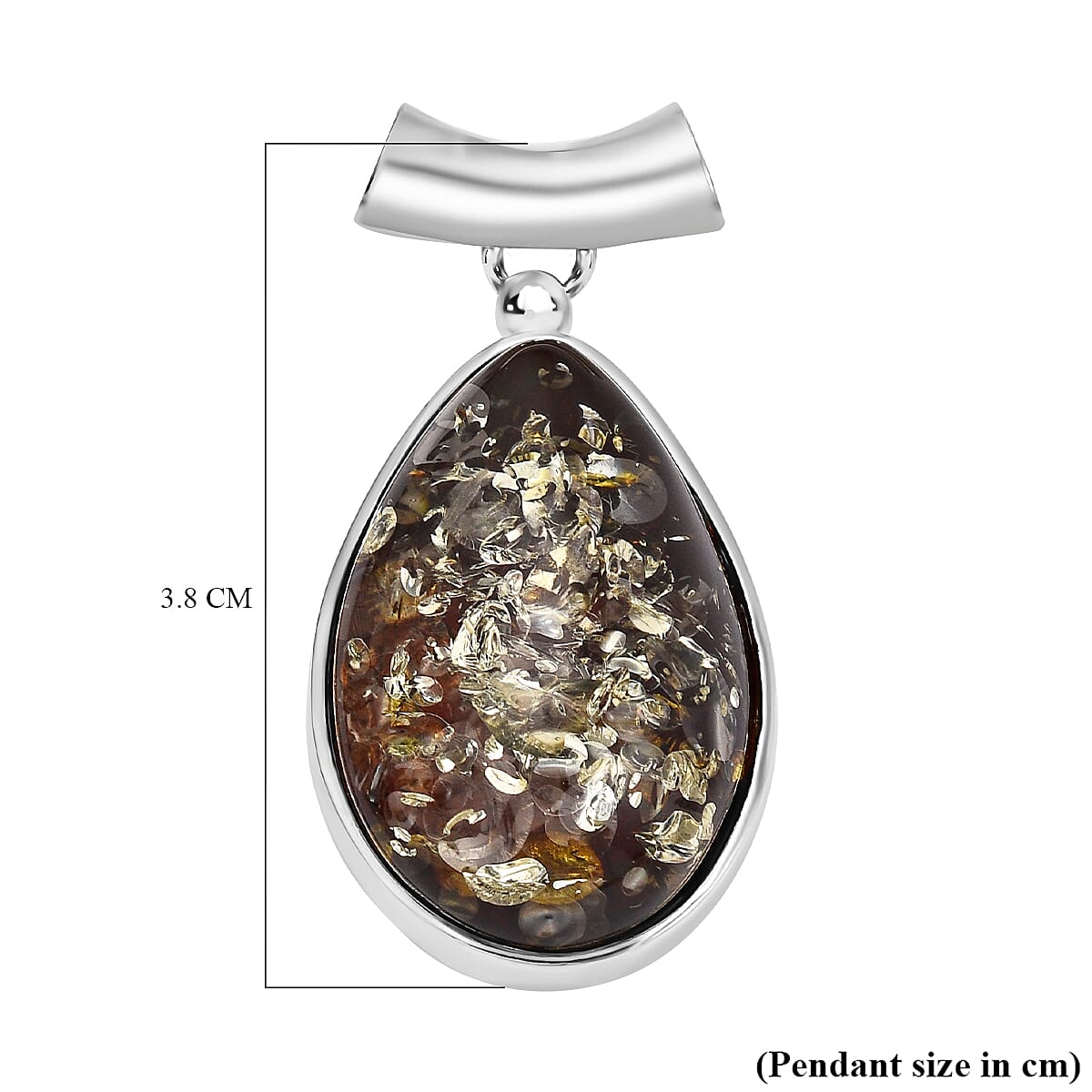 Tucson Special - Green Amber Pendant in Sterling Silver