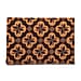 Coir Flower Rug and Door Mat (Size 40x1 cm) - Brown & Red