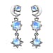 Moon Glow Stone Dangle Earrings in Platinum Overlay Sterling Silver 1.72 Ct.