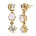 Moon Glow Stone Dangle Earrings in 18K Yellow Gold Vermeil Plated Sterling Silver 1.72 Ct.