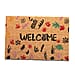 Coir Flower Rug and Door Mat (Size 40x1 cm) - Brown & Red