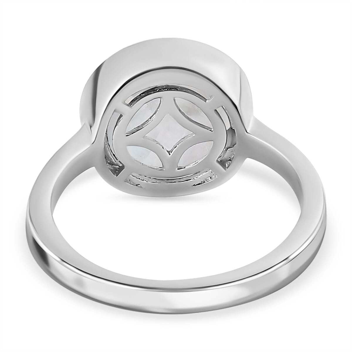 Premium Rainbow Moonstone Ring in Platinum Overlay Sterling Silver 4.60 Ct